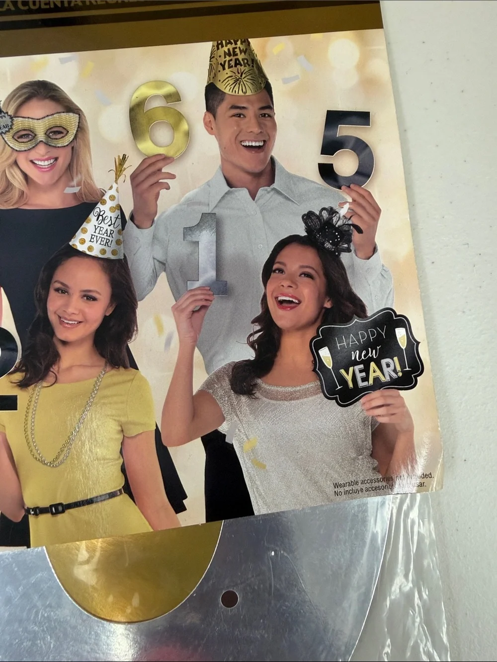Amscan Metallic Gold and Silver Countdown Photo Props numbers 10-1 twelve pieces